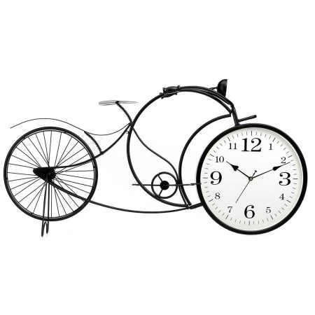 Orologio da Tavolo Bicicletta Nero Metallo 95 x 50 x 12 cm Made in Italy Global Shipping