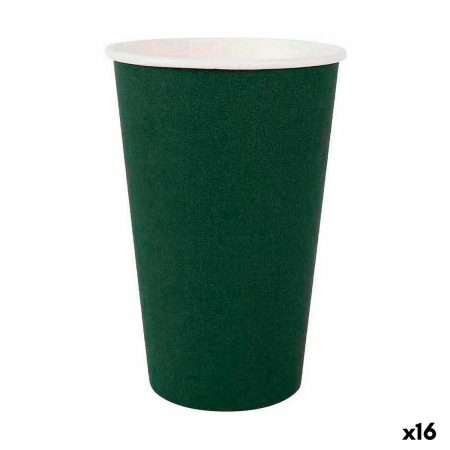 Set di Bicchieri Algon Monouso Cartone Verde 7 Pezzi 450 ml (16 Unità)