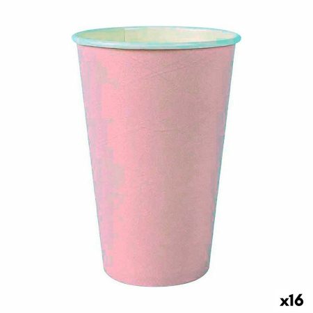 Set di Bicchieri Algon Monouso Cartone Rosa 7 Pezzi 450 ml (16 Unità)
