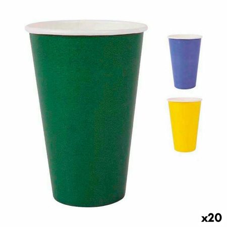 Set di Bicchieri Algon Monouso Cartone Multicolore 10 Pezzi 350 ml (20 Unità)