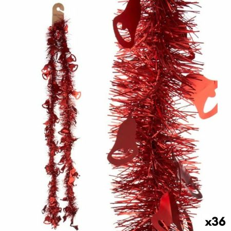 Ghirlanda di Natale Tinsel Cappe Rosso Plastica 12 x 12 x 200 cm (36 Unità) Made in Italy Global Shipping