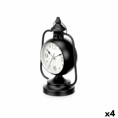 Orologio da Tavolo Lampada Nero Metallo 17 x 25 x 11