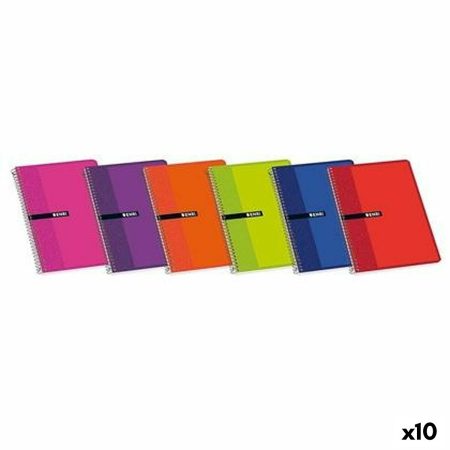 Quaderno ENRI Multicolore Morbida Din A4 80 Pagine (10 Unità)