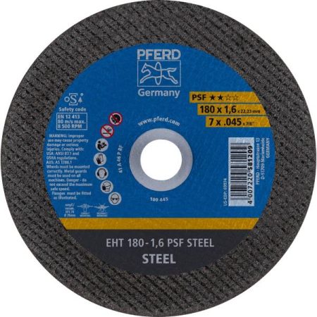 PFERD PSF STEEL 61719121 Disco di taglio dritto 180 mm 25 pz. Acciaio