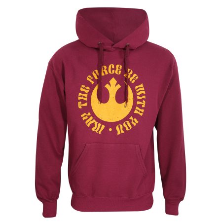 Felpa con Cappuccio Unisex Star Wars May The Force Be With You Bordeaux