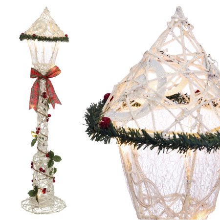 Torcia a LED Natale Bianco Multicolore Metallo 16 x 16 x 71 cm Made in Italy Global Shipping