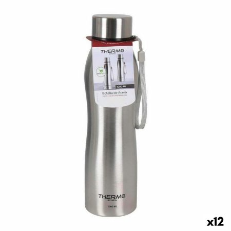 Bottiglia ThermoSport Acciaio Argentato (12 Unità) (1000 ml)