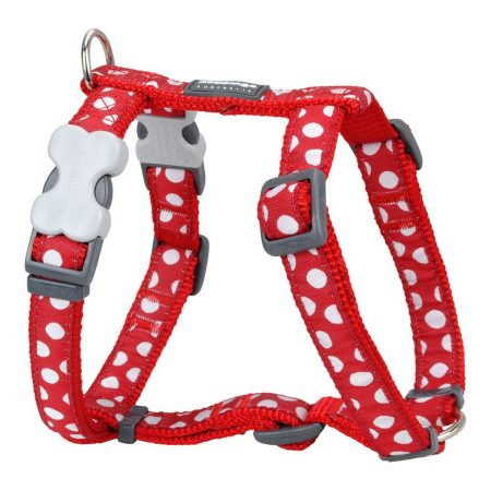 Imbracatura per Cani Red Dingo Style Bianco Pois 46-76 cm Made in Italy Global Shipping