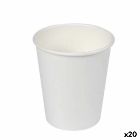 Set di Bicchieri Algon Cartone Monouso Bianco 20 Unità (100 Pezzi)