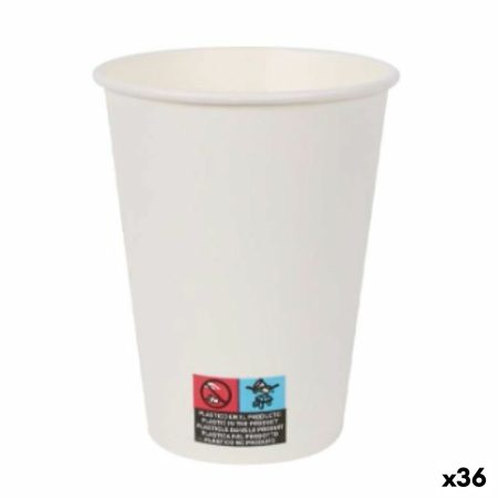 Set di Bicchieri Algon Cartone Monouso Bianco 36 Unità (12 Pezzi)