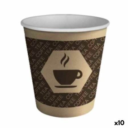 Set di Bicchieri Algon Cartone Monouso Caffè 10 Unità (100 Pezzi)