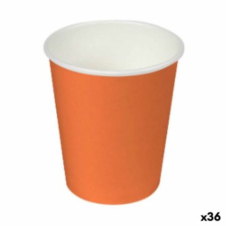 Set di Bicchieri Algon Cartone Monouso Arancio 36 Unità (24 Pezzi)