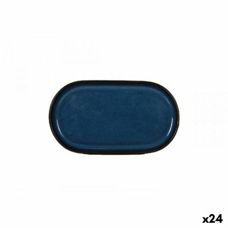 Vassoio per aperitivi La Mediterránea Chester Azzurro Ovale 13 x 8 x 4 cm (24 Unità)
