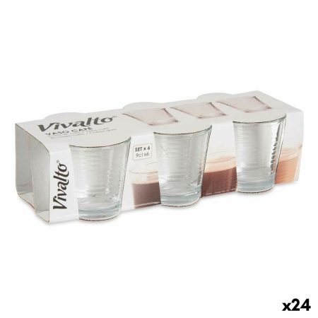 Set di Bicchieri Trasparente Vetro (90 ml) (24 Unità)