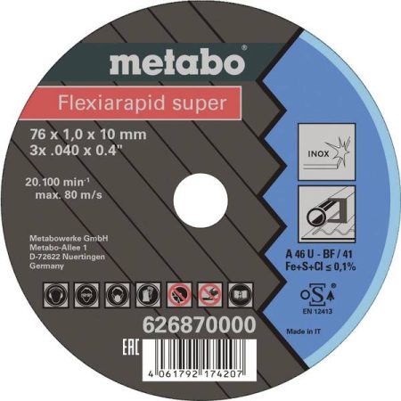 Metabo Flexiarapid Super 626870000 Disco di taglio dritto 76 mm 5 pz.