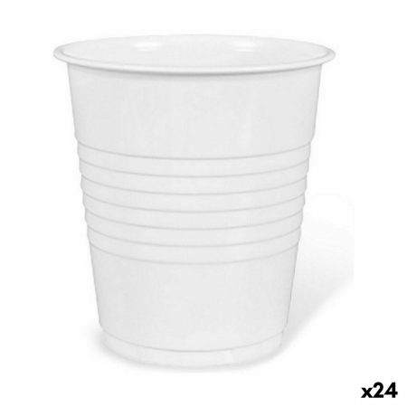 Set di bicchieri riutilizzabili Algon Caffè Bianco Plastica 25 Pezzi 100 ml (24 Unità)