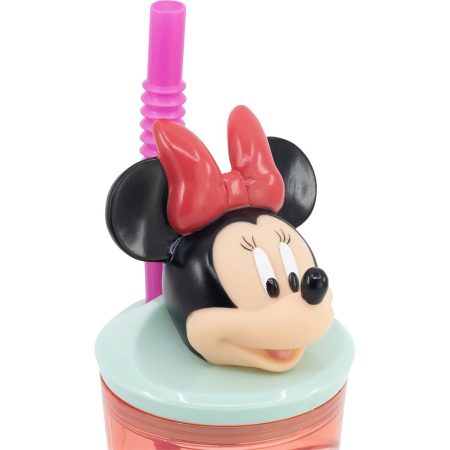 Bicchiere con Cannuccia Minnie Mouse CZ11337 Rosa 360 ml 3D