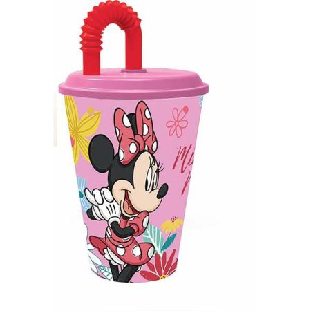 Bicchiere con Cannuccia Minnie Mouse Spring Look 430 ml