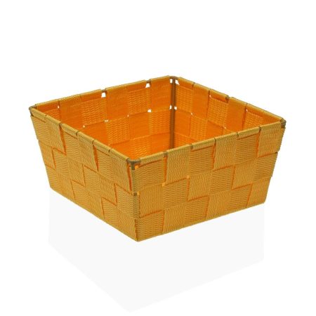 Cestino Versa Flandes Giallo Tessile 19 x 9 x 19 cm Made in Italy Global Shipping