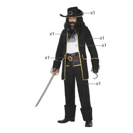 Costume per Adulti Pirata Nero XL (5 Pezzi) (5 Unità)