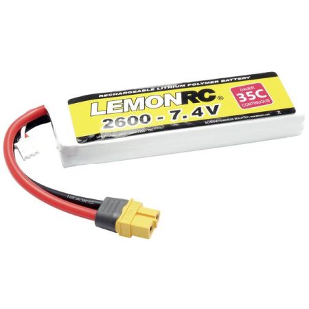 LemonRC Batteria ricaricabile LiPo 7.4 V 2600 mAh Numero di celle: 2 35 C Softcase XT60
