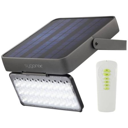 Sygonix Faretto solare da muro con rilevatore di movimento SY-5176608 SMD LED 15 W Bianco freddo Grigio-Nero