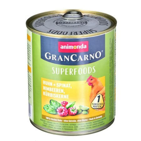 Cibo umido Animonda GranCarno Superfoods Lampone Pollo Zucca Spinaci Made in Italy Global Shipping