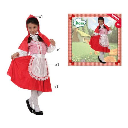Costume per Bambini C3220 Rosso Cappuccetto Rosso Fantasia 5-6 Anni (4 Pezzi)