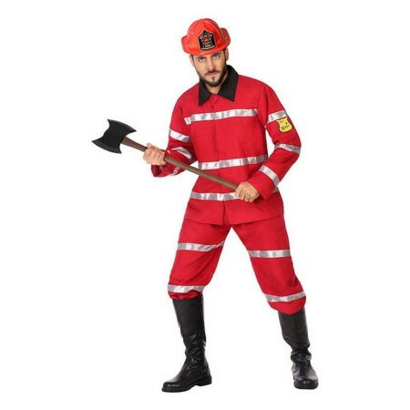 Costume per Adulti Rosso Pompiere (2 Pezzi)