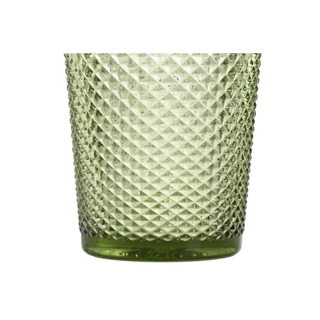 Set di Bicchieri DKD Home Decor Verde Cristallo Con rilievo 240 ml (6 Unità)