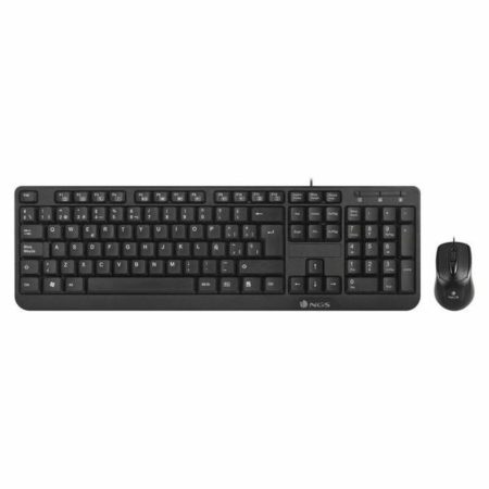 Tastiera e Mouse NGS Cocoa Kit (2 pcs) Nero Qwerty in Spagnolo