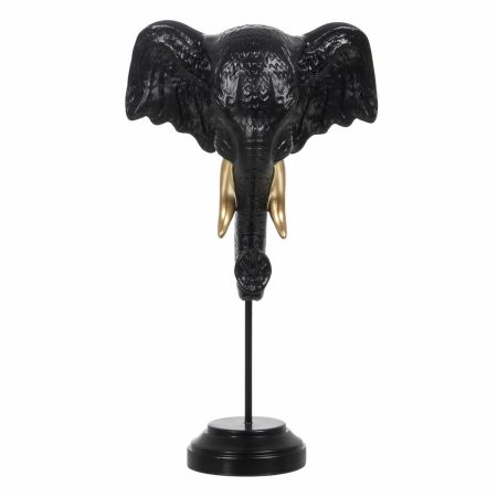 Statua Decorativa Nero Dorato Elefante 20