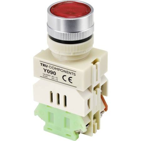 TRU COMPONENTS TC-9219080 Y090 Pulsante 250 V/AC 5 A 1 x On / (On) Momentaneo Rosso (Ø) 30 mm 1 pz.