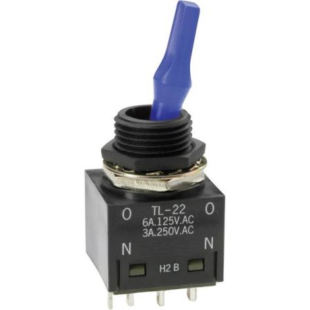 NKK Switches TL22SCAG015C TL22SCAG015C Interruttore a levetta 250 V/AC 3 A 2 x On / On Permanente 1 pz.