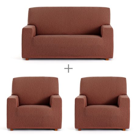 Set di copri divano Eysa TROYA Arancio 70 x 110 x 210 cm 3 Pezzi Made in Italy Global Shipping