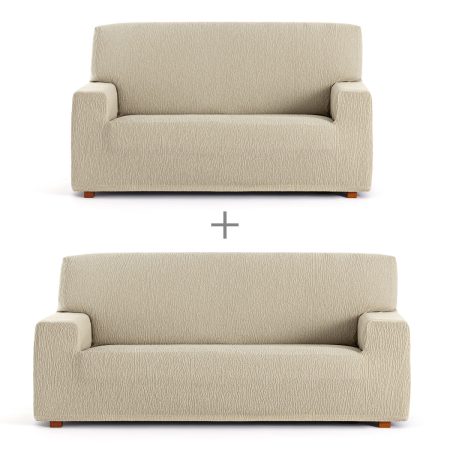 Set di copri divano Eysa TROYA Bianco 70 x 110 x 210 cm 2 Pezzi Made in Italy Global Shipping