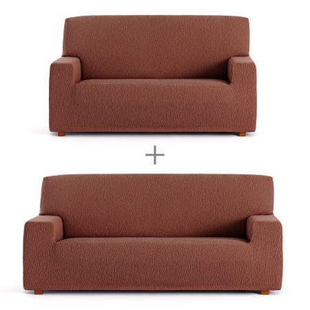 Set di copri divano Eysa TROYA Arancio 70 x 110 x 210 cm 2 Pezzi Made in Italy Global Shipping