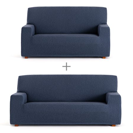 Set di copri divano Eysa TROYA Azzurro 70 x 110 x 210 cm 2 Pezzi Made in Italy Global Shipping
