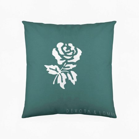 Fodera per cuscino Roses Green Devota & Lomba 60 x 60 cm Made in Italy Global Shipping
