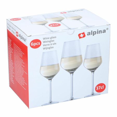 Set di bicchieri da vino Alpina Trasparente 370 ml (6 Unità)