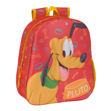 Zaino per Bambini 3D Clásicos Disney Pluto Arancio 27 x 33 x 10 cm