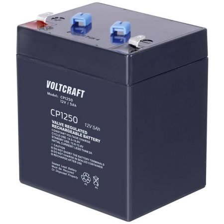 VOLTCRAFT CE12V/5Ah VC-12713985 Batteria al piombo 12 V 5 Ah Piombo-AGM (L x A x P) 90 x 107 x 70 mm Spina piatta 4