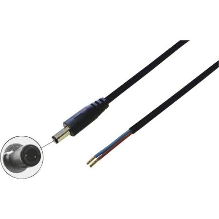 BKL Electronic 075830 Cavo per bassa tensione Spina a bassa tensione - Estremità aperta 5.50 mm 2.10 mm 2.00 m 1 pz.